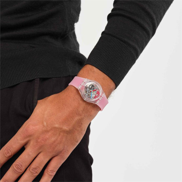 / Orologio Clear Dial Pink Strap