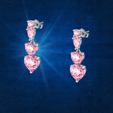  Orecchini pendenti cuori Diamond Heart