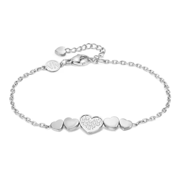 BRACCIALE MISSTRENDY CON CUORI E CUBIC ZIRCONIA NOMINATION