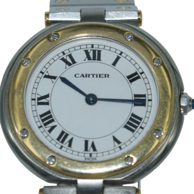 Cartier Orologio In Oro Giallo 18Kt E Acciaio Cartier Santos Ronde 