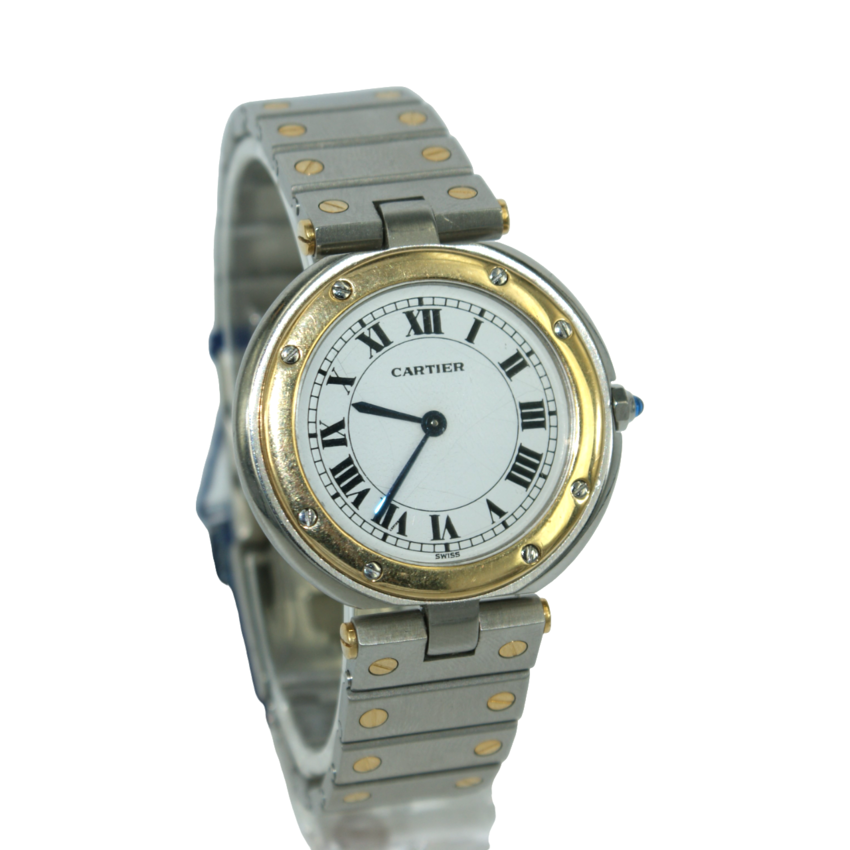 orologio in oro giallo 18Kt e acciaio Cartier Santos Ronde  
