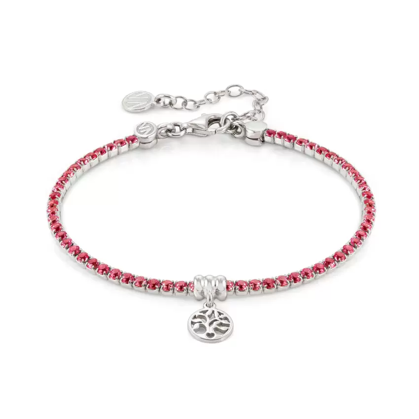 Bracciale Chic and Charm Ed Colors In Argento 925 E Cz Albero Vita Rosso  