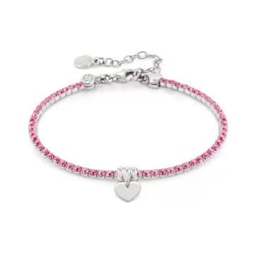  Bracciale Chic and Charm Ed Colors In Argento 925 E Cz Cuore Rosa