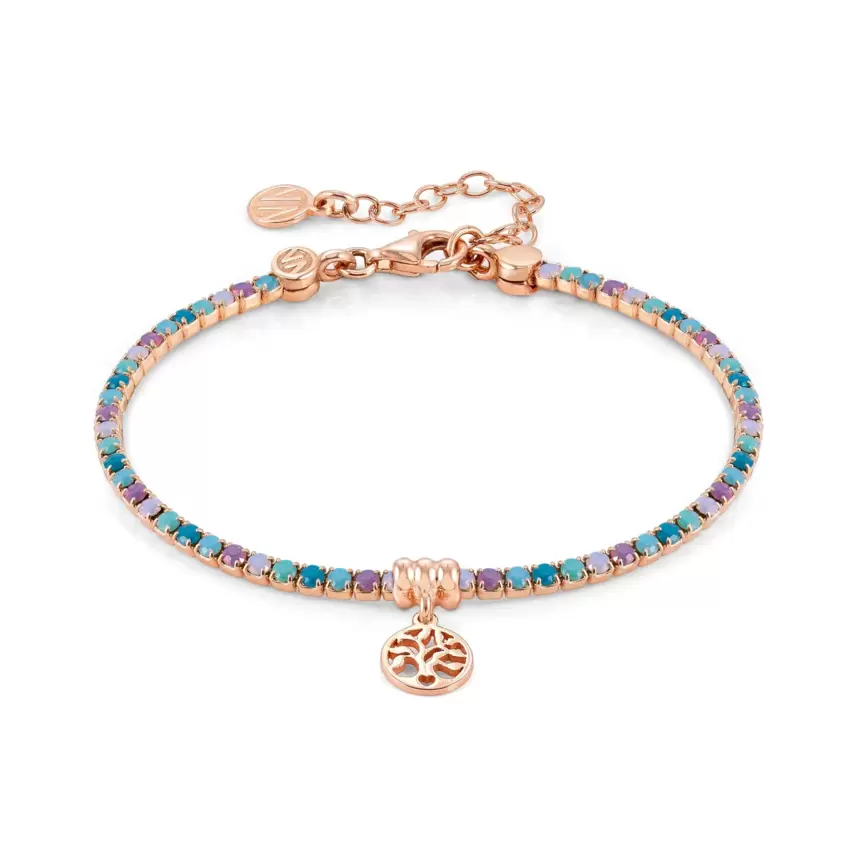 Bracciale Chic and Charm Ed Colors In Argento 925 E Cz Rosegold Albero Vita Misto  