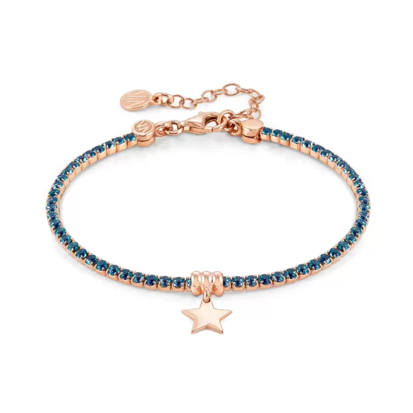 Bracciale Chic and Charm Ed Colors In Argento 925 E Cz Rosegold Stella Blu  