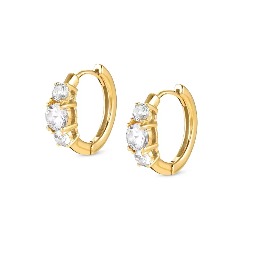 Orecchini Colour Wave In Argento 925 E Cubic Zirconia Oro Giallo  