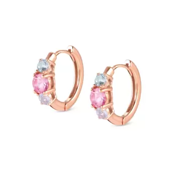  Orecchini Colour Wave In Argento 925 E Cubic Zirconia Oro Rosa