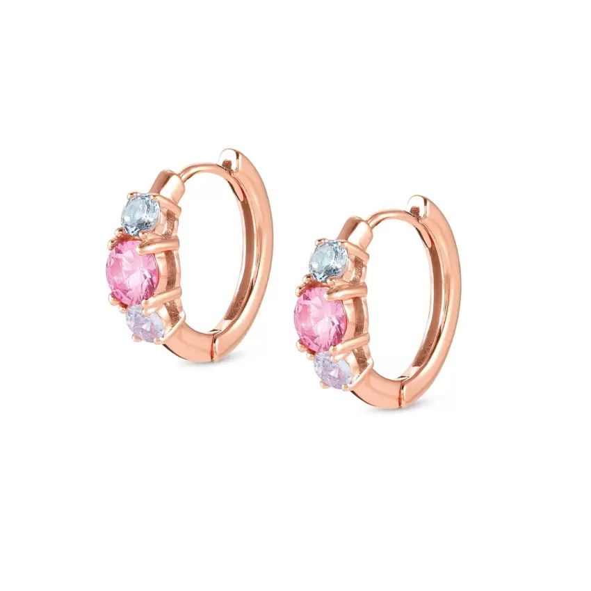 Orecchini Colour Wave In Argento 925 E Cubic Zirconia Oro Rosa  