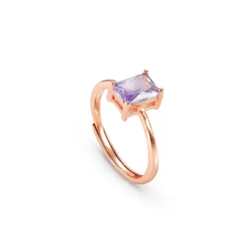  Anello Colour Wave Ricca In Argento 925 E Cubic Zirconia Lavanda Fin Oro Rosa