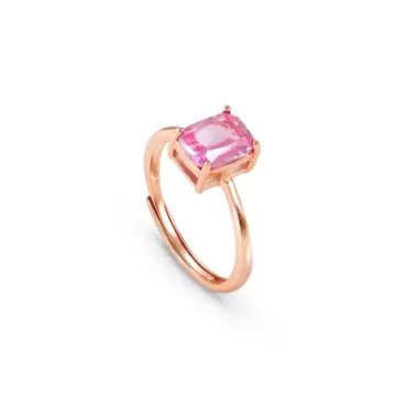  Anello Colour Wave Ricca In Argento 925 E Cubic Zirconia Rosa Fin Oro Rosa