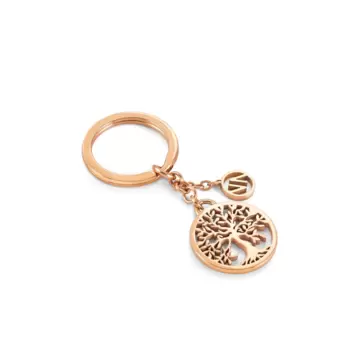  Portachiavi Keyrings In Acciaio Albero Vita Oro Rosa