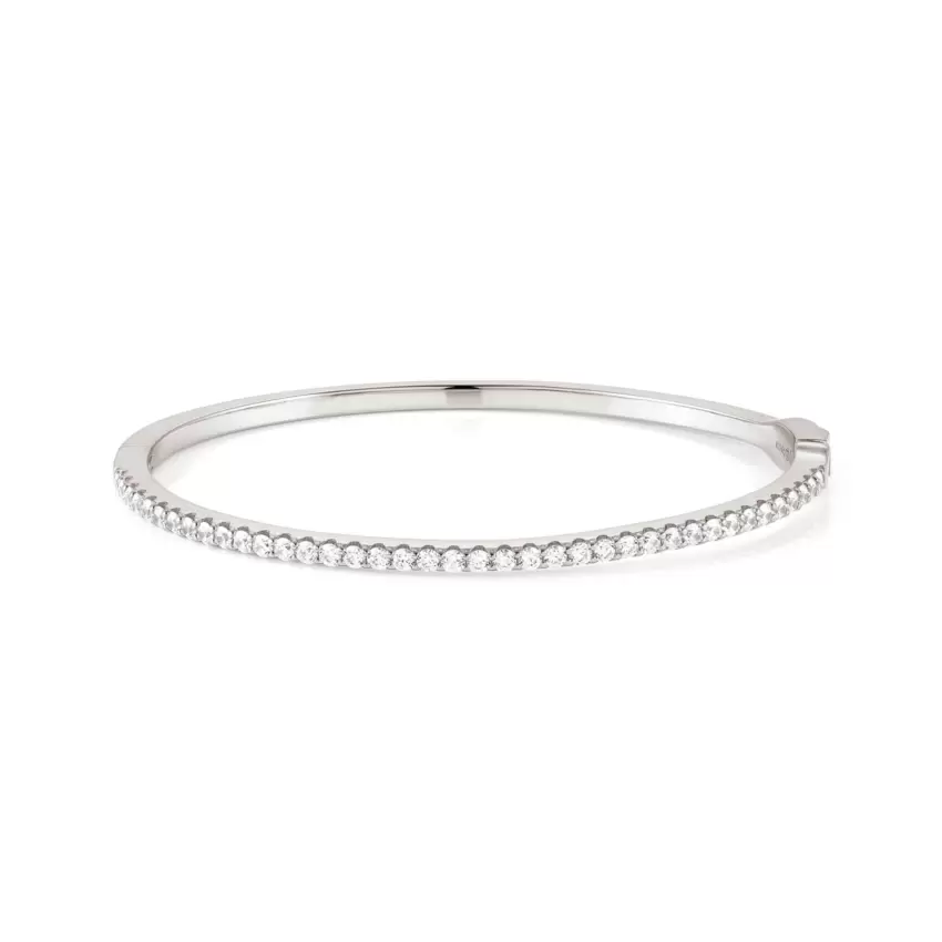 Bracciale Lovelight In Argento 925 E Cz Rigido Piccolo Bianco Fin Argento  