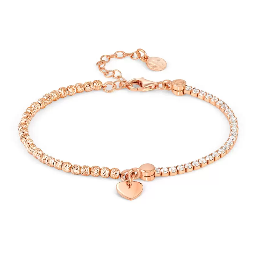 Bracciale Chic and Charm Ed Celebration In Argento 925 E Cz Simbolo Cuore Oro Rosa  