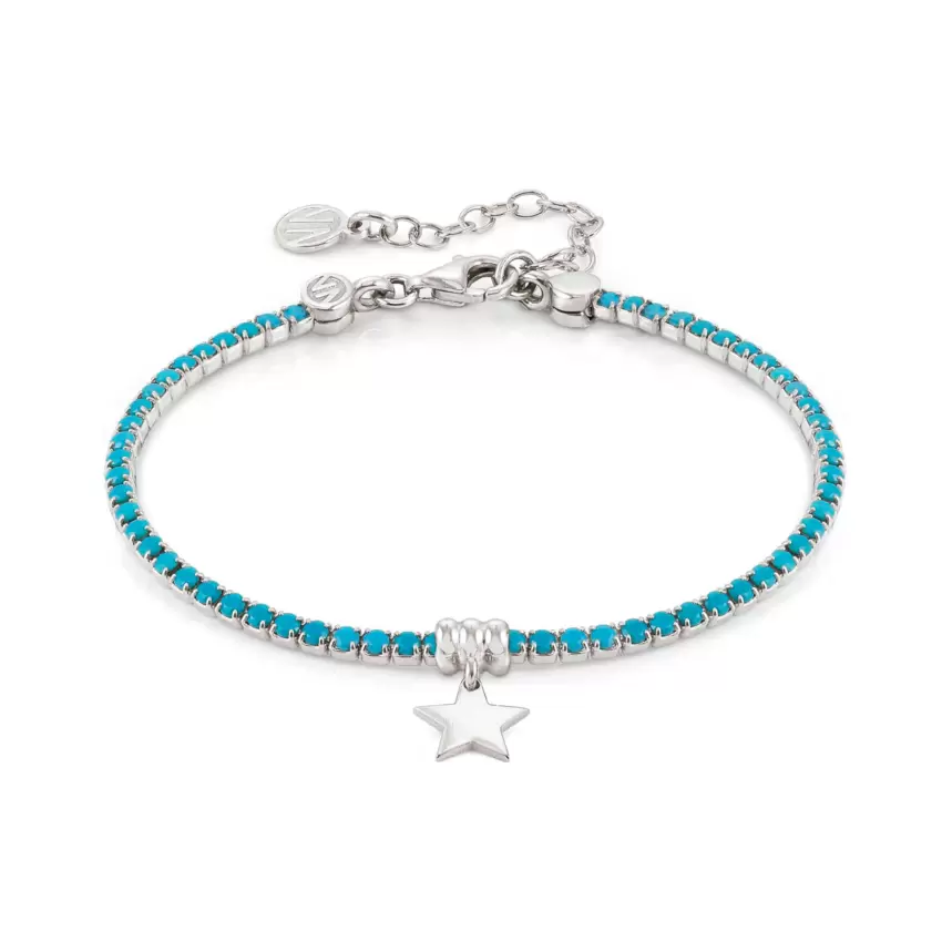 Bracciale Chic and Charm Ed Colors In Argento 925 E Cz Stella Turchese  