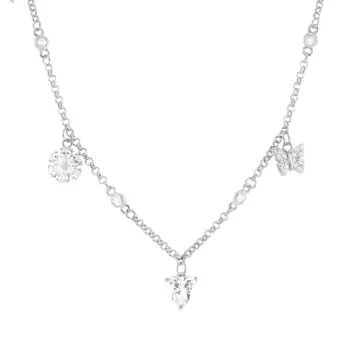  Collana Sweetrock Ed Nature In Argento 925 E Cubic Zirconia Ricca Misto Argento