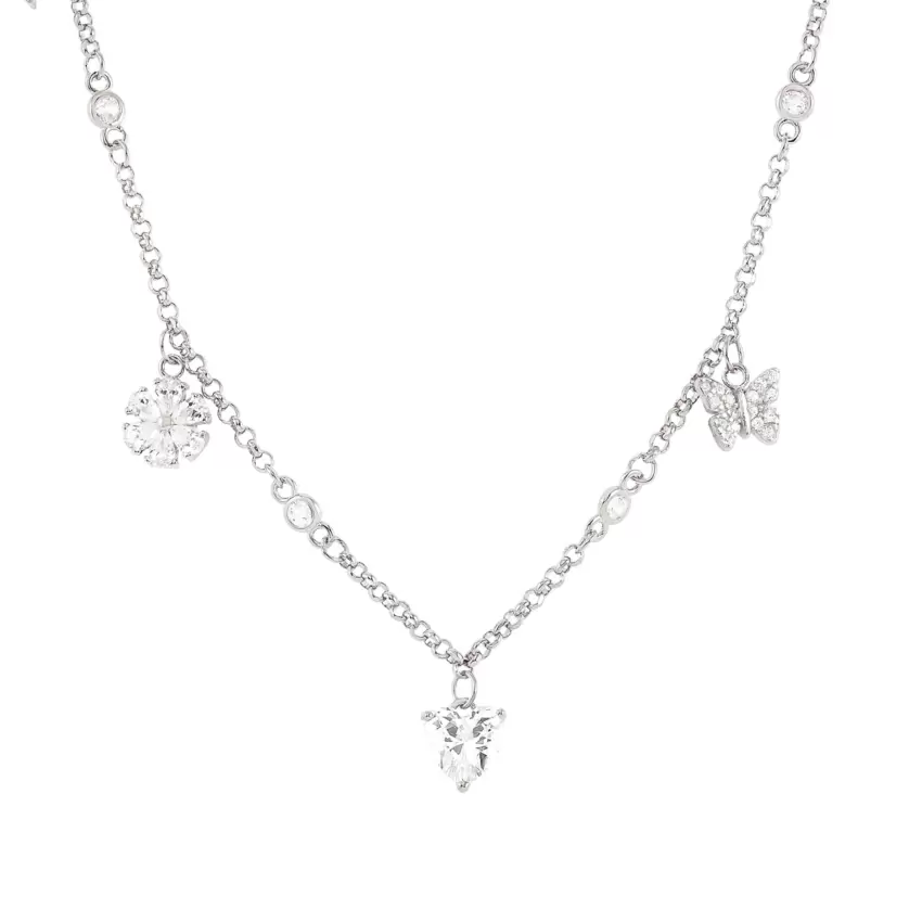 Collana Sweetrock Ed Nature In Argento 925 E Cubic Zirconia Ricca Misto Argento  