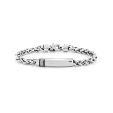  Bracciale Strong Ed Diamond In Acciaio Cilindro Medium