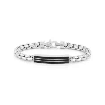  Bracciale Strong Ed Diamond In Acciaio Rigato Medium