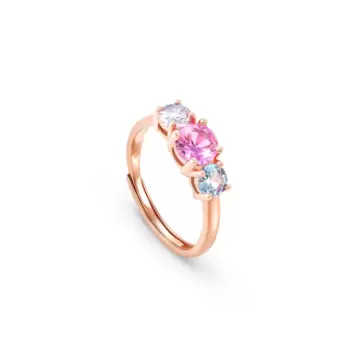  Anello Colour Wave In Argento 925 E Cubic Zirconia Oro Rosa