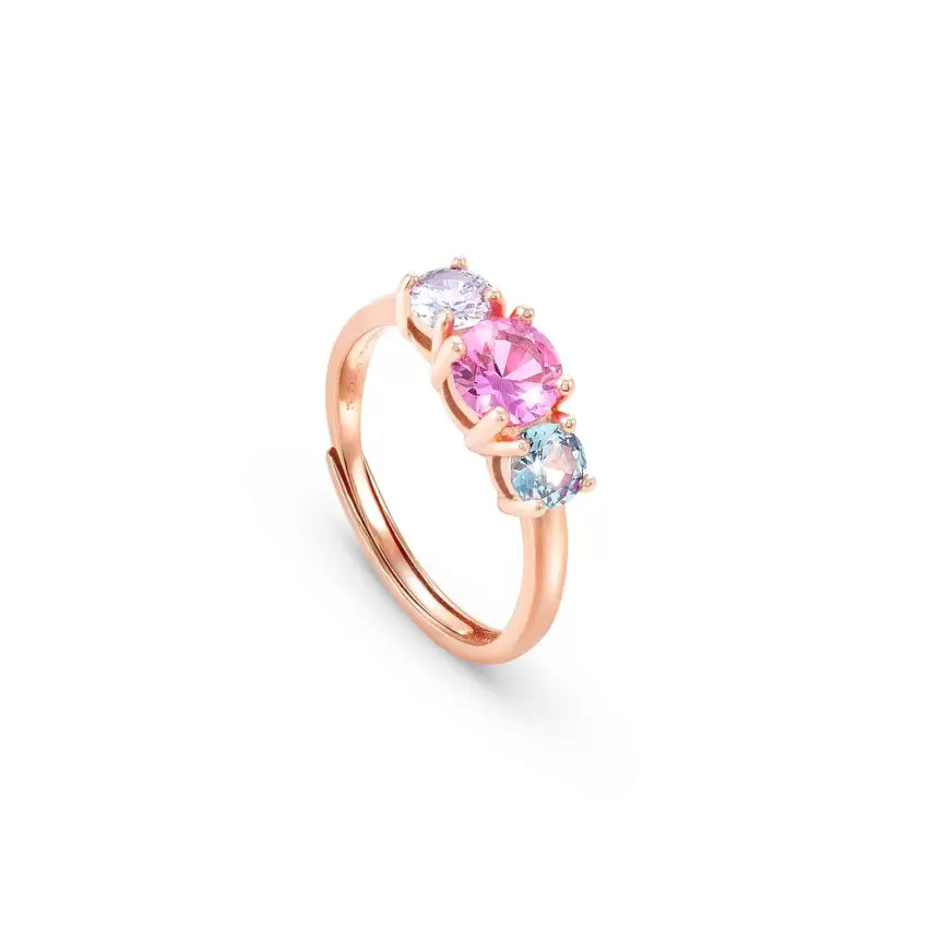 Anello Colour Wave In Argento 925 E Cubic Zirconia Oro Rosa  