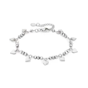  Bracciale Mon Amour Ed Crystal In Acciaio E Cristalli Cuore