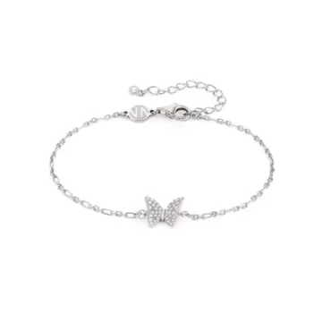  Bracciale Sweetrock Ed Nature In Argento 925 E Cubic Zirconia Farfalla Argento