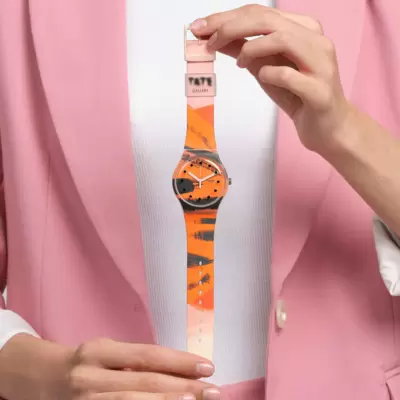 Orologio Swatch Barns-Graham'S Orange And Red On Pink SUOZ362 