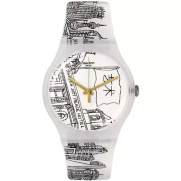 / Orologio Swatch Black & White The Swatch Art Peace Hotel SUOZ197