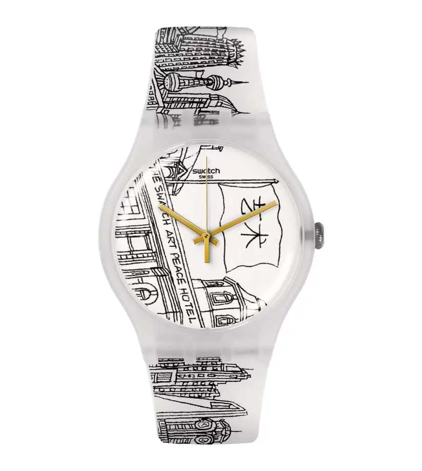 Orologio Swatch Black & White The Swatch Art Peace Hotel SUOZ197  