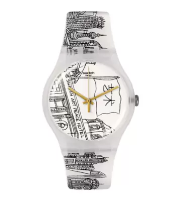 Orologio Swatch Black & White The Swatch Art Peace Hotel SUOZ197 