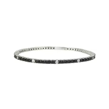  Bracciale Zancan Tennis In Argento Con Zirconi Neri E Bianchi  ESB080