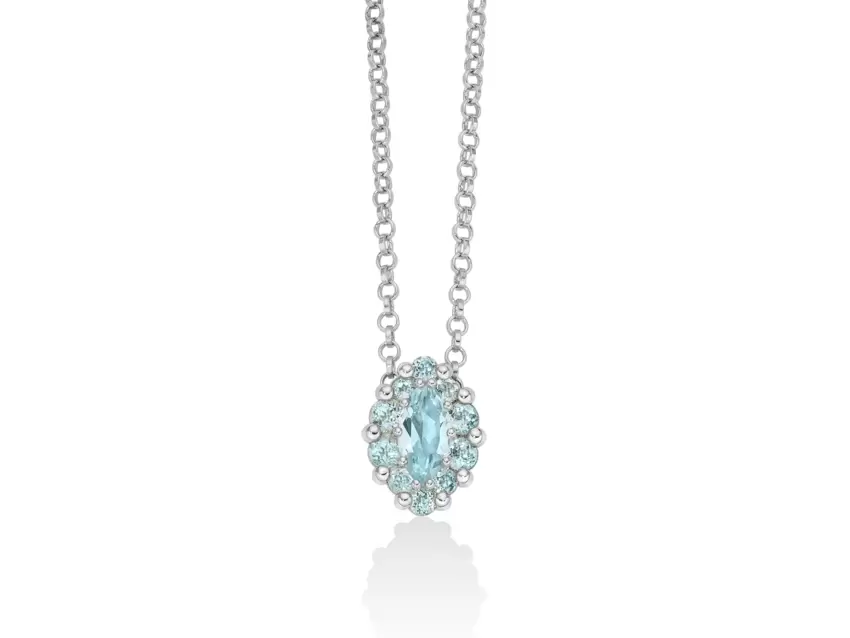 Collana Miluna In Argento E Gemma Del Cielo Navette CLD4798  