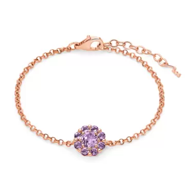  Bracciale Miluna In Argento Dorato E Ametista A Fiore BRD994