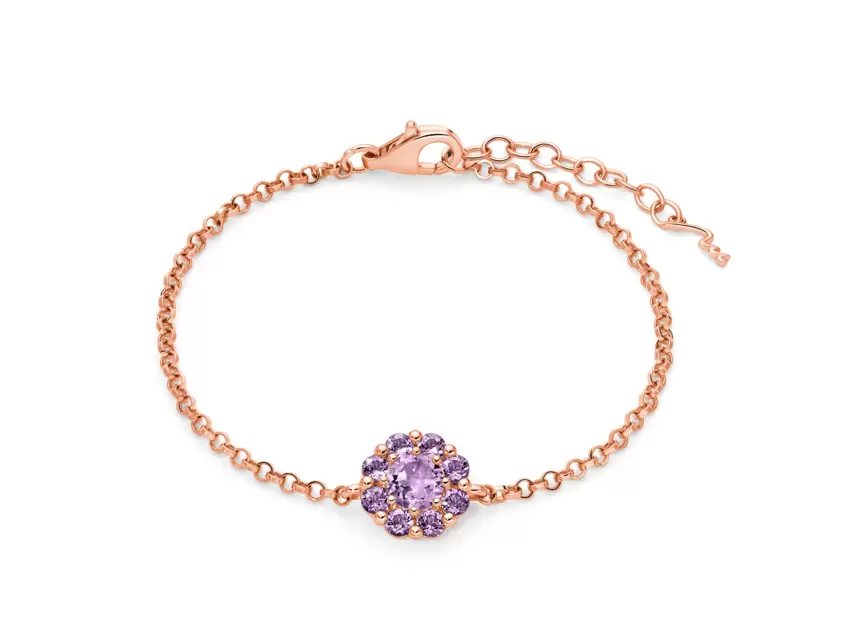 Bracciale Miluna In Argento Dorato E Ametista A Fiore BRD994  