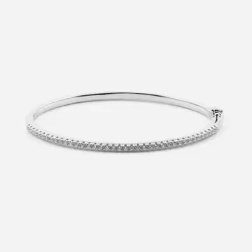  Bracciale Nove25 Manetta Ovale Sottile Shiny Cuff In Argento Con Brillanti N25BRA00430-0S