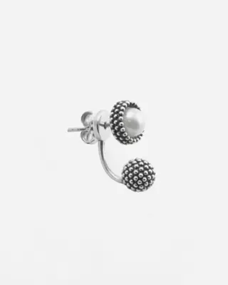 Mono Orecchino Nove25 Puntinato Pearl Flower In Argento Con Perla E Sfera N25ORE00611 