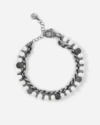 Bracciale Nove25 Corda Parthenope In Argento Con Perle E Sfere Puntinate N25BRA00434-17 