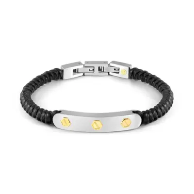 Bracciale Uomo Refined In Pelle Con Dadi 150504/032 