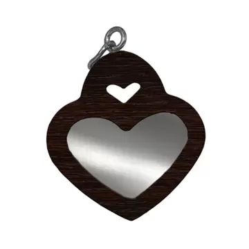  Ciondolo in Legno Wenge e Argento CUORE