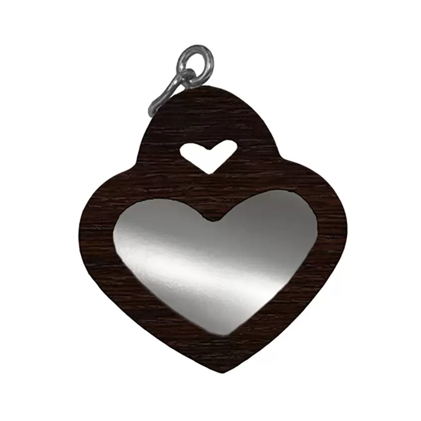 Ciondolo in Legno Wenge e Argento CUORE  