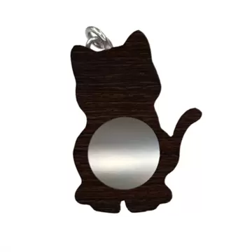  Ciondolo in Legno Wenge e Argento GATTO