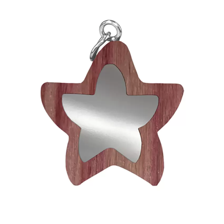 Ciondolo in Legno Bois De Rose e Argento STELLA  