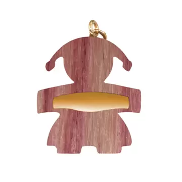  Ciondolo in Legno Bois De Rose e Argento Gold BIMBA