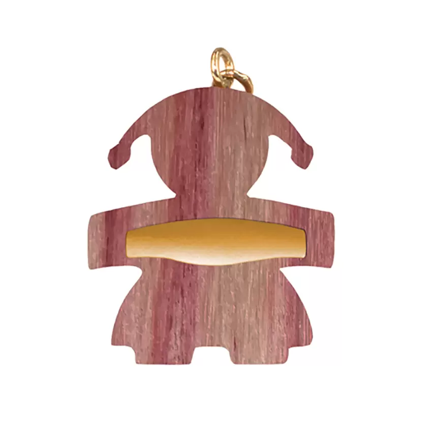 Ciondolo in Legno Bois De Rose e Argento Gold BIMBA  