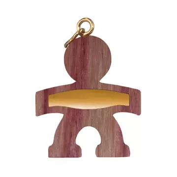  Ciondolo in Legno Bois De Rose e Argento Gold BIMBO