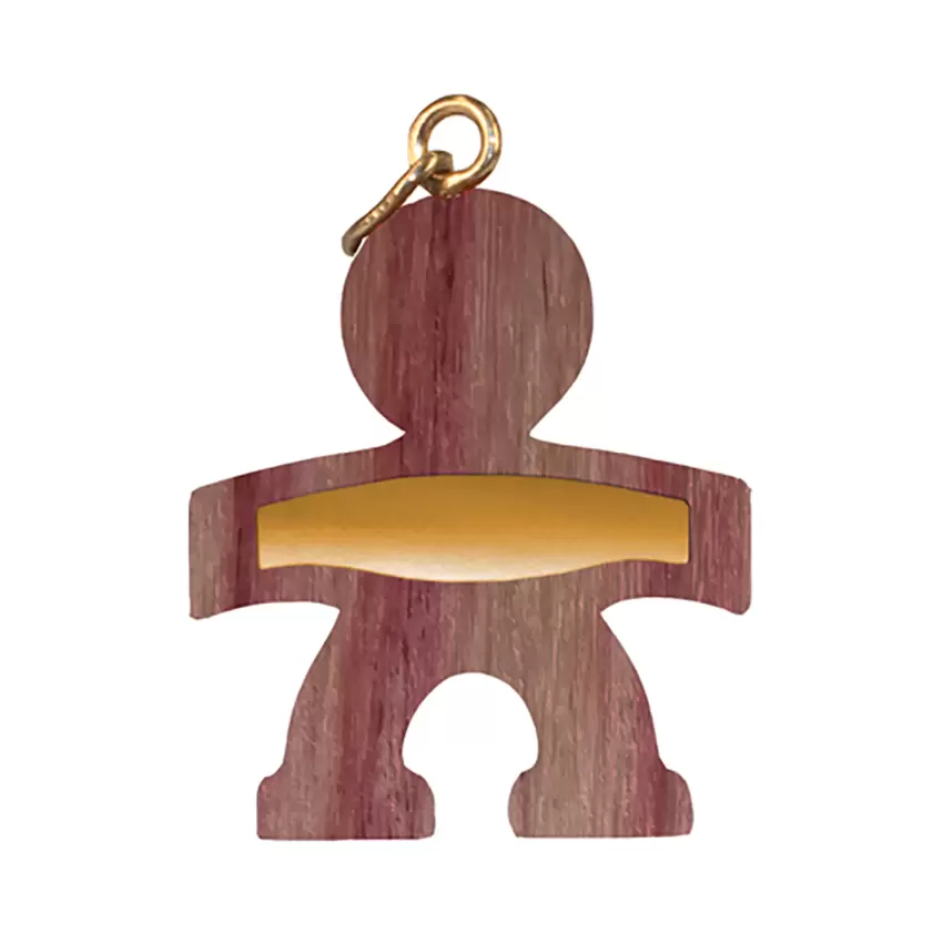 Ciondolo in Legno Bois De Rose e Argento Gold BIMBO  