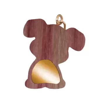  Ciondolo in Legno Bois De Rose e Argento Gold CANE