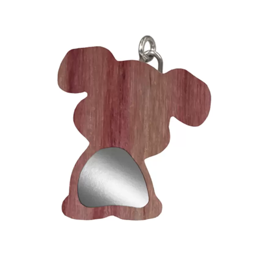 Ciondolo in Legno Bois De Rose e Argento CANE  