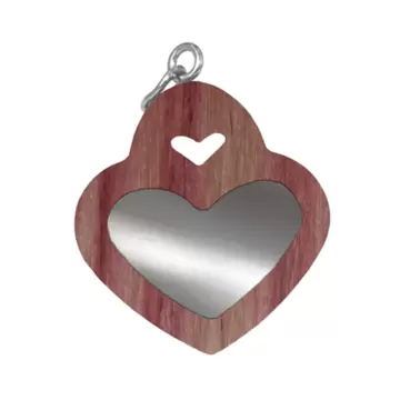  Ciondolo in Legno Bois De Rose e Argento CUORE