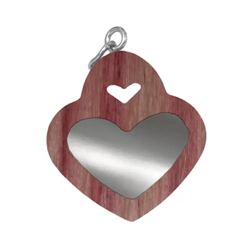 Ciondolo in Legno Bois De Rose e Argento CUORE  